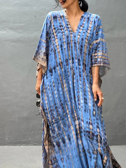 Abito kaftano lungo da donna Janne – Leggero abito boho da spiaggia e vacanze