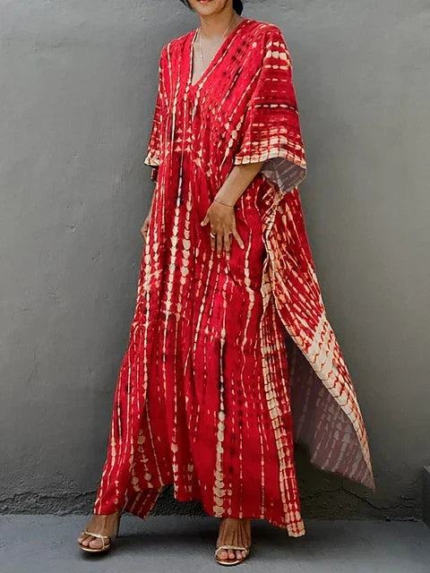 Abito kaftano lungo da donna Janne – Leggero abito boho da spiaggia e vacanze
