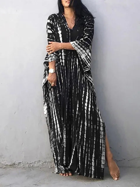 Abito kaftano lungo da donna Janne – Leggero abito boho da spiaggia e vacanze