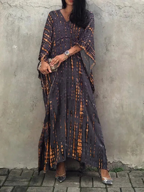 Abito kaftano lungo da donna Janne – Leggero abito boho da spiaggia e vacanze