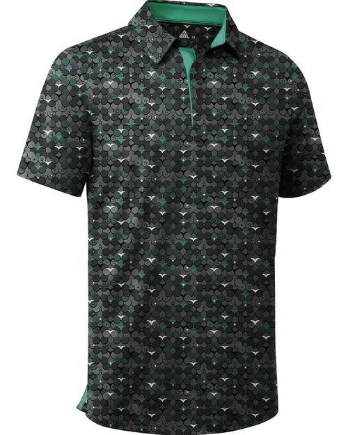 Polo deportivo de golf para hombre Brandon – Polo estampado de manga corta, elástico y que absorbe la humedad