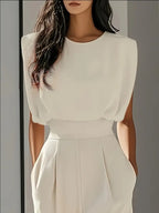 Combinaison taille haute pour femme Mira – Tenue élégante à jambes droites et plis