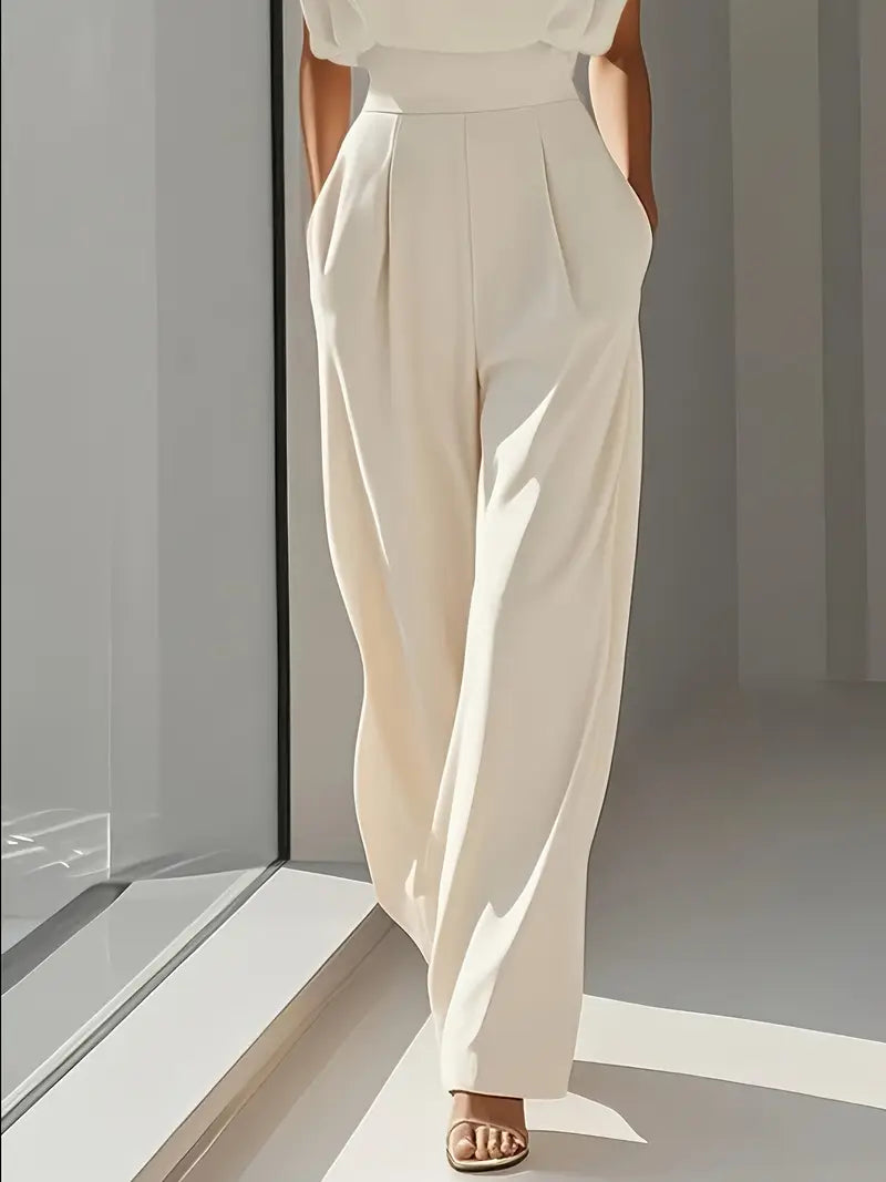 Combinaison taille haute pour femme Mira – Tenue élégante à jambes droites et plis