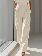 Combinaison taille haute pour femme Mira – Tenue élégante à jambes droites et plis