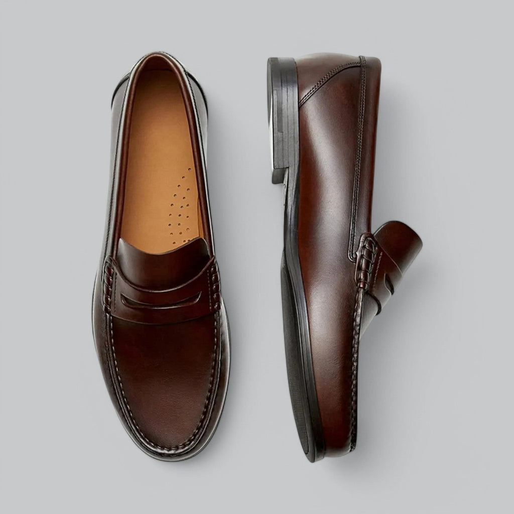 Męskie skórzane mokasyny Joel – wsuwane casualowe eleganckie buty wizytowe