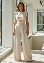 Combinaison taille haute pour femme Mira – Tenue élégante à jambes droites et plis