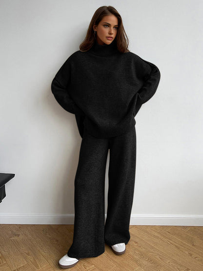Alyra Women's Loungewear Set | Soft Knit Turtleneck & Loose Trousers 10