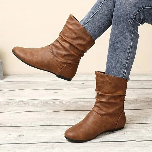 Botines de cuero para mujer Amara – Botines de estilo europeo antideslizantes