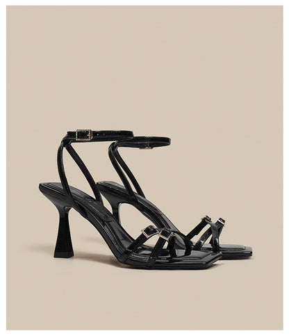 Anai High Heels | Comfortable Black Platform Heels for Women, Chunky Heel with Ankle Strap 3