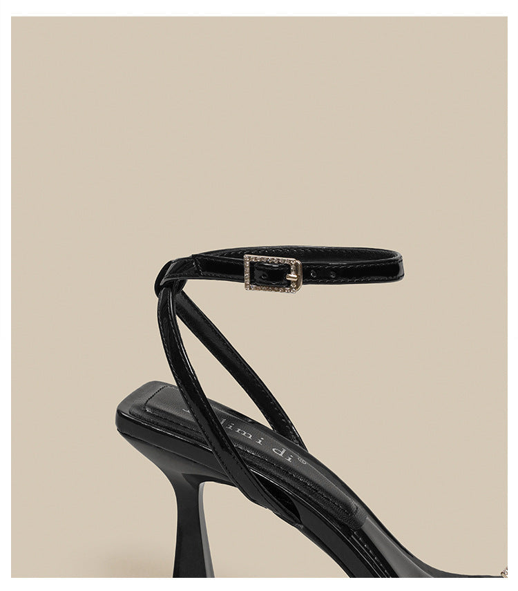 Anai High Heels | Comfortable Black Platform Heels for Women, Chunky Heel with Ankle Strap 4