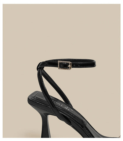 Anai High Heels | Comfortable Black Platform Heels for Women, Chunky Heel with Ankle Strap 4