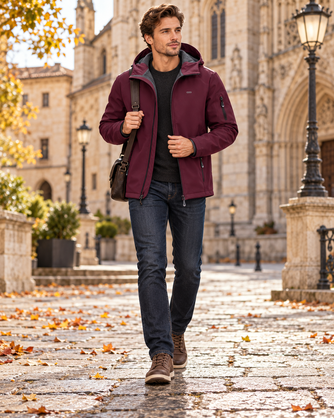 Giacca impermeabile softshell con cappuccio Daniel – Giacca da esterno leggera foderata in pile