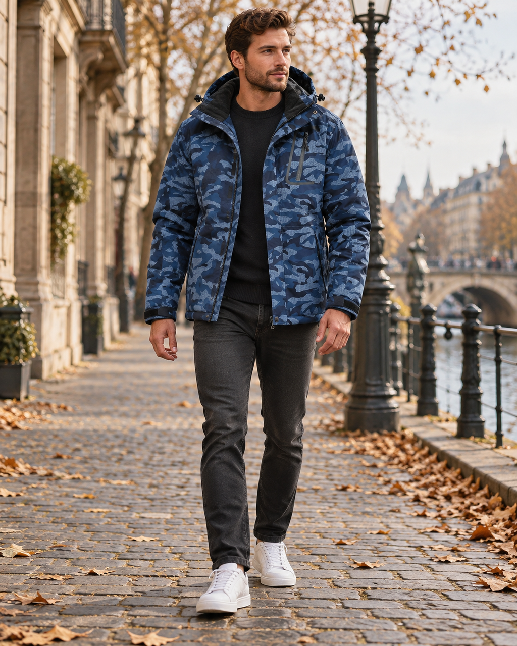 Orlando Men's Fleece-Lined Waterproof Winter Ski Jacket – Hooded with Removable Hood