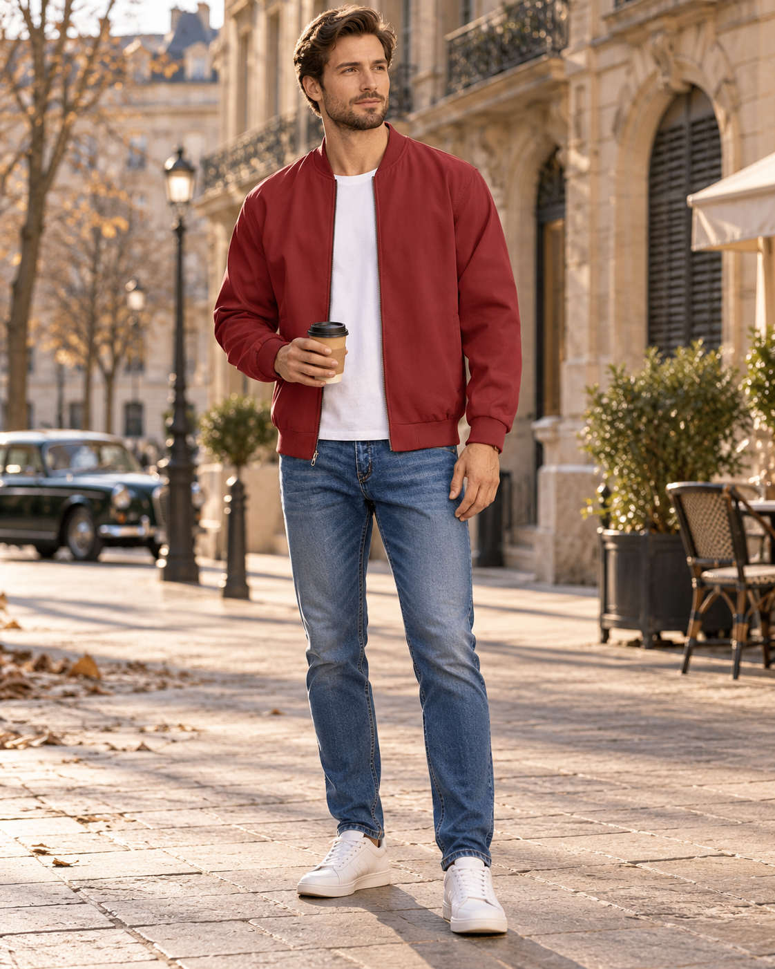 Evander Men's Bomber Jacket – Lightweight Full-Zip Casual Flight Jacket
