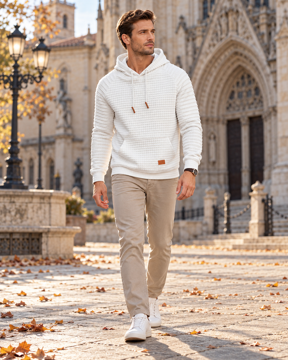 Sudadera con capucha texturizada para hombre Harvey - capucha ajustable con cordón y bolsillo tipo canguro