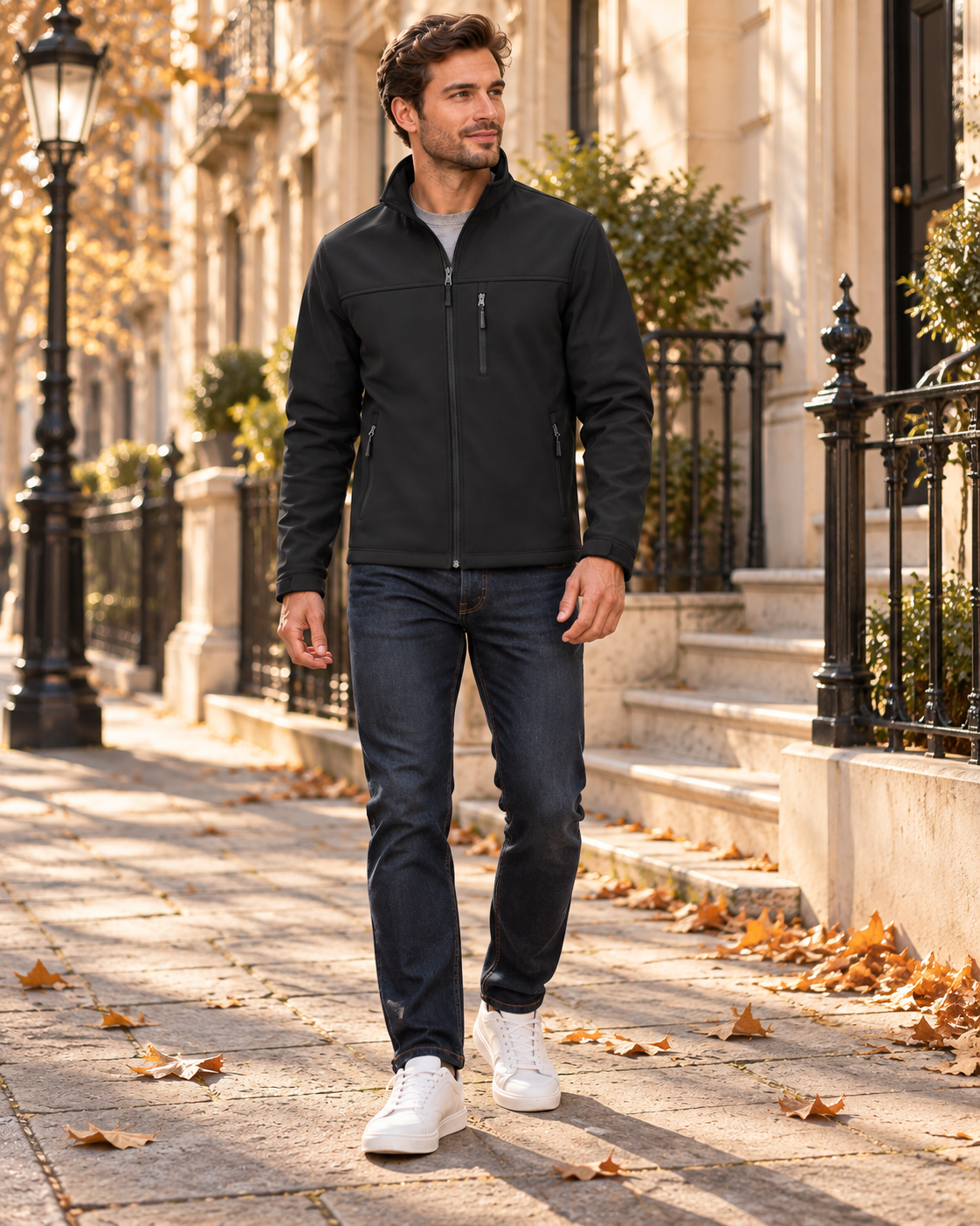Kellan Men's Softshell Jacket – Lightweight Waterproof Outdoor Coat with Fleece Lining