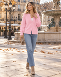 Camille Oversized Button-Up Knit Cardigan – Long Sleeve Drop-Shoulder Sweater