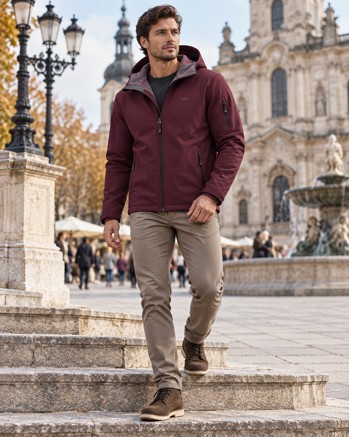 Giacca softshell da uomo con cappuccio Rafael, impermeabile e foderata in pile - Everyday Edit