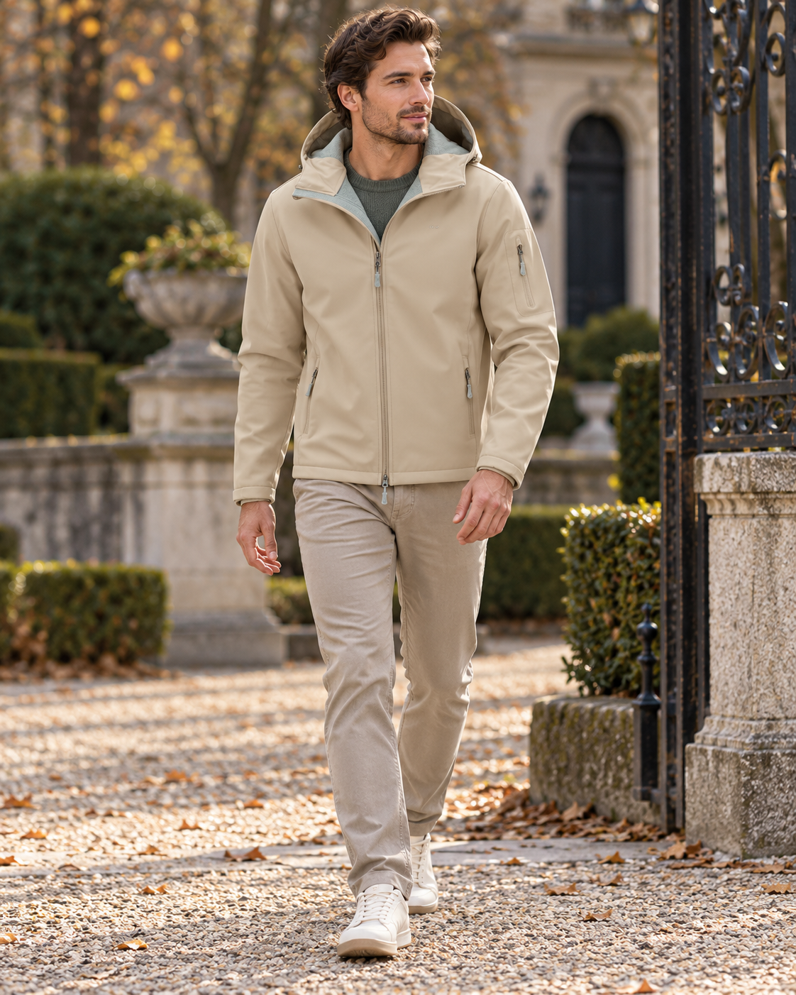 Rafael Men Hooded Softshell Jacket with Waterproof Fleece-Lined Design - Everyday Edit