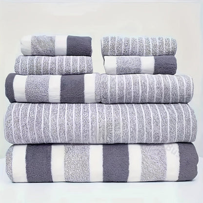 AquaPlush Luxury Bath Towel Set | 8-Piece Coral Fleece