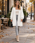Wynona Women's Long Oversized Open-Front Cardigan featuring Dropped Shoulders and Cuffs