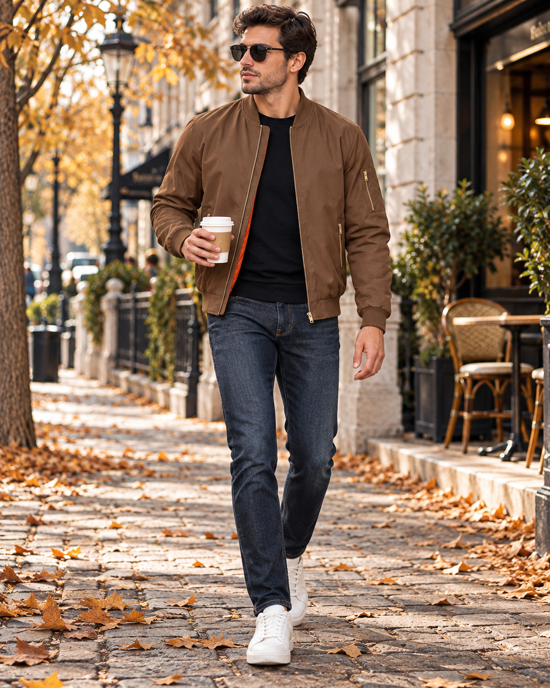 Giacca bomber da uomo Felix imbottita e calda - cappotto invernale militare con zip integrale e tasche
