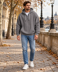 Gian Men's Waffle Knit Hoodie with Drawstring Hood, Waffle Knit, Kangaroo Pocket
