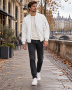 Kian for Men Lightweight Waterproof Quilted Bomber Jacket Full Zip Winter Windbreaker
