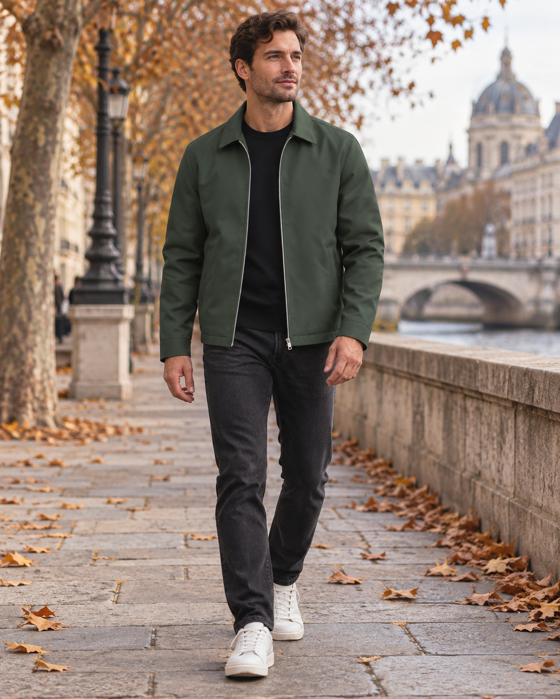 Iñigo for Men Lightweight Water-Repellent Windbreaker Full Zip Casual Collared Jacket