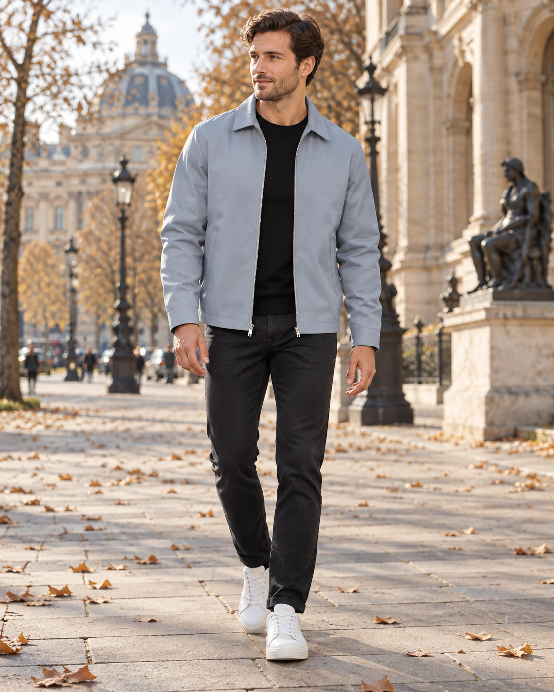 Iñigo for Men Lightweight Water-Repellent Windbreaker Full Zip Casual Collared Jacket