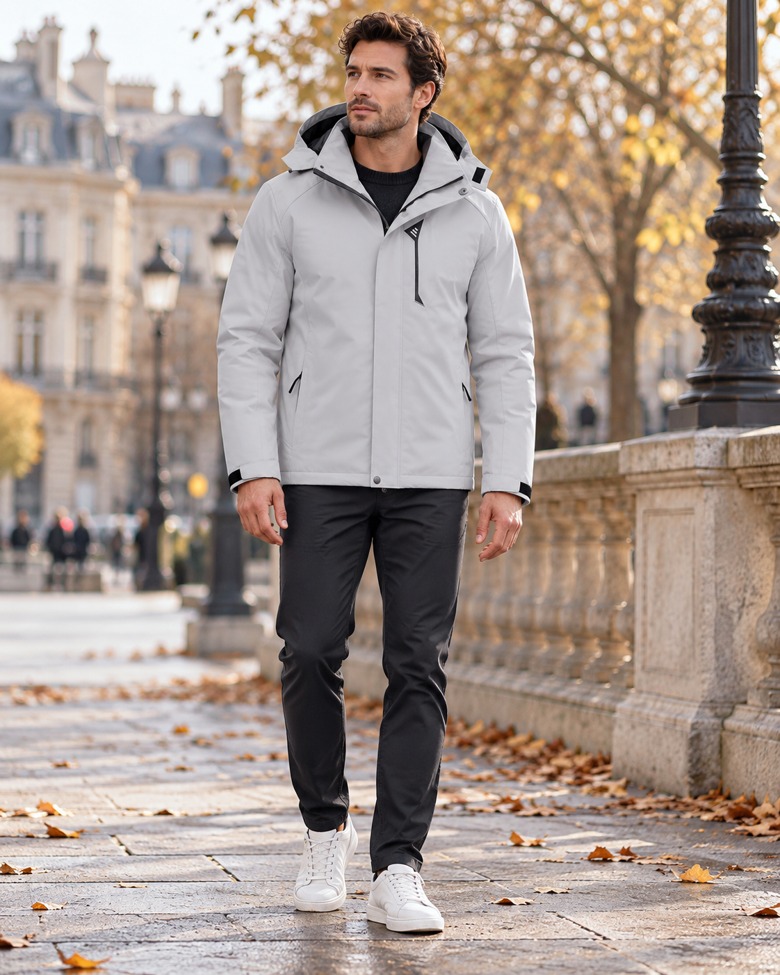 Emilio Men's Lightweight Waterproof Rain Jacket – Hooded Windproof Outdoor Hiking Coat