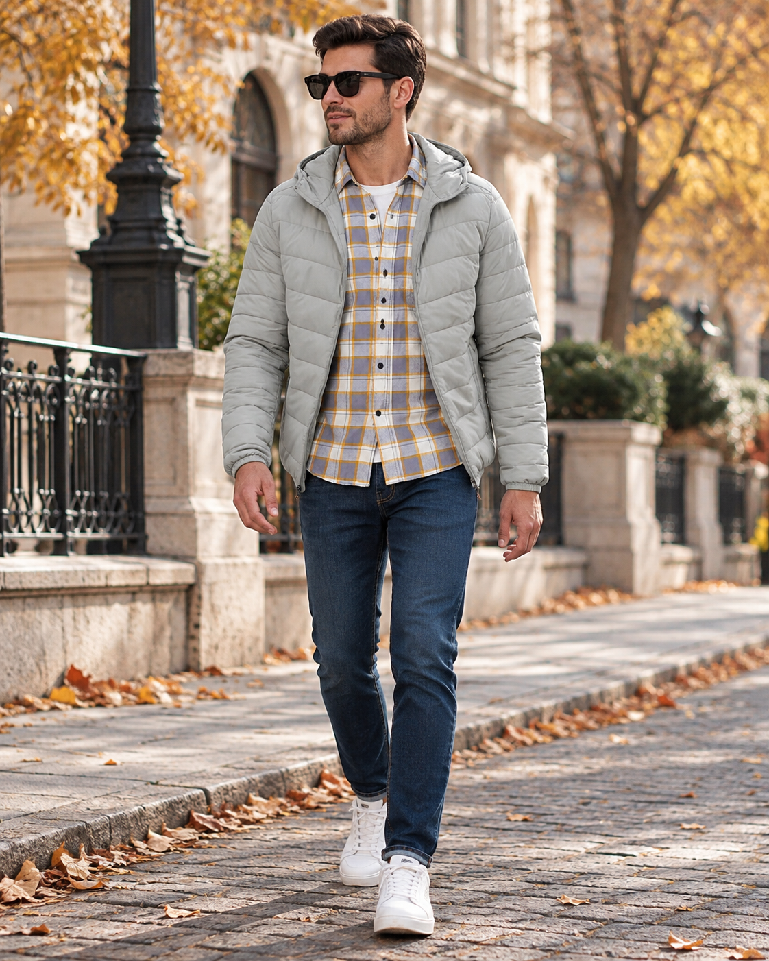 Santino Men's Packable Hooded Puffer Jacket – Lightweight Water-Resistant with Pockets