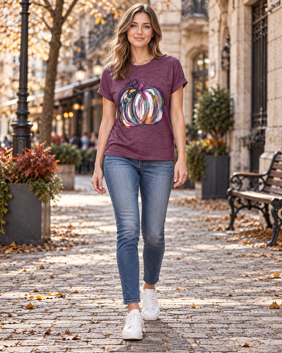 Nerissa Women's Ghost and Bat Halloween Tee in Breathable Cotton Blend with Short Sleeves