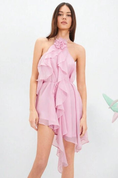 Ava Floral Dress | Sleeveless Halter Neck, A-Line Summer Wedding Guest Dress 3