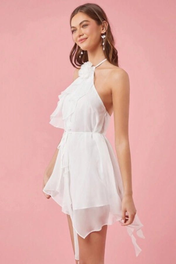 Ava Floral Dress | Sleeveless Halter Neck, A-Line Summer Wedding Guest Dress 5