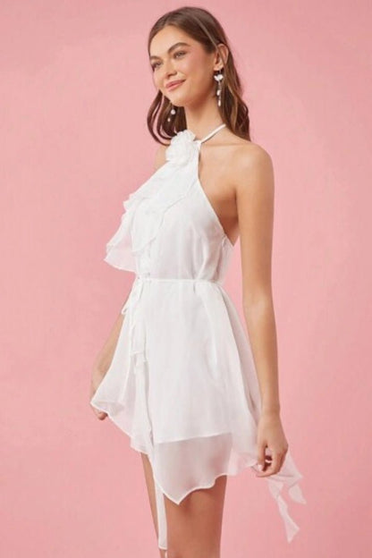 Ava Floral Dress | Sleeveless Halter Neck, A-Line Summer Wedding Guest Dress 5