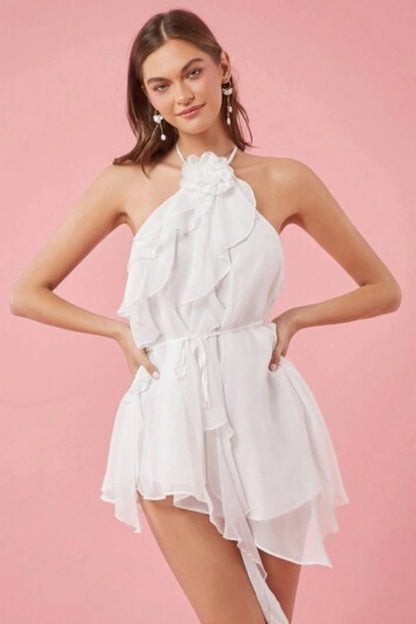 Ava Floral Dress | Sleeveless Halter Neck, A-Line Summer Wedding Guest Dress 6