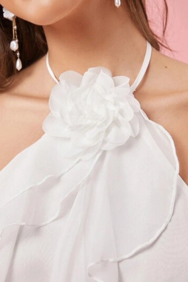 Ava Floral Dress | Sleeveless Halter Neck, A-Line Summer Wedding Guest Dress 7