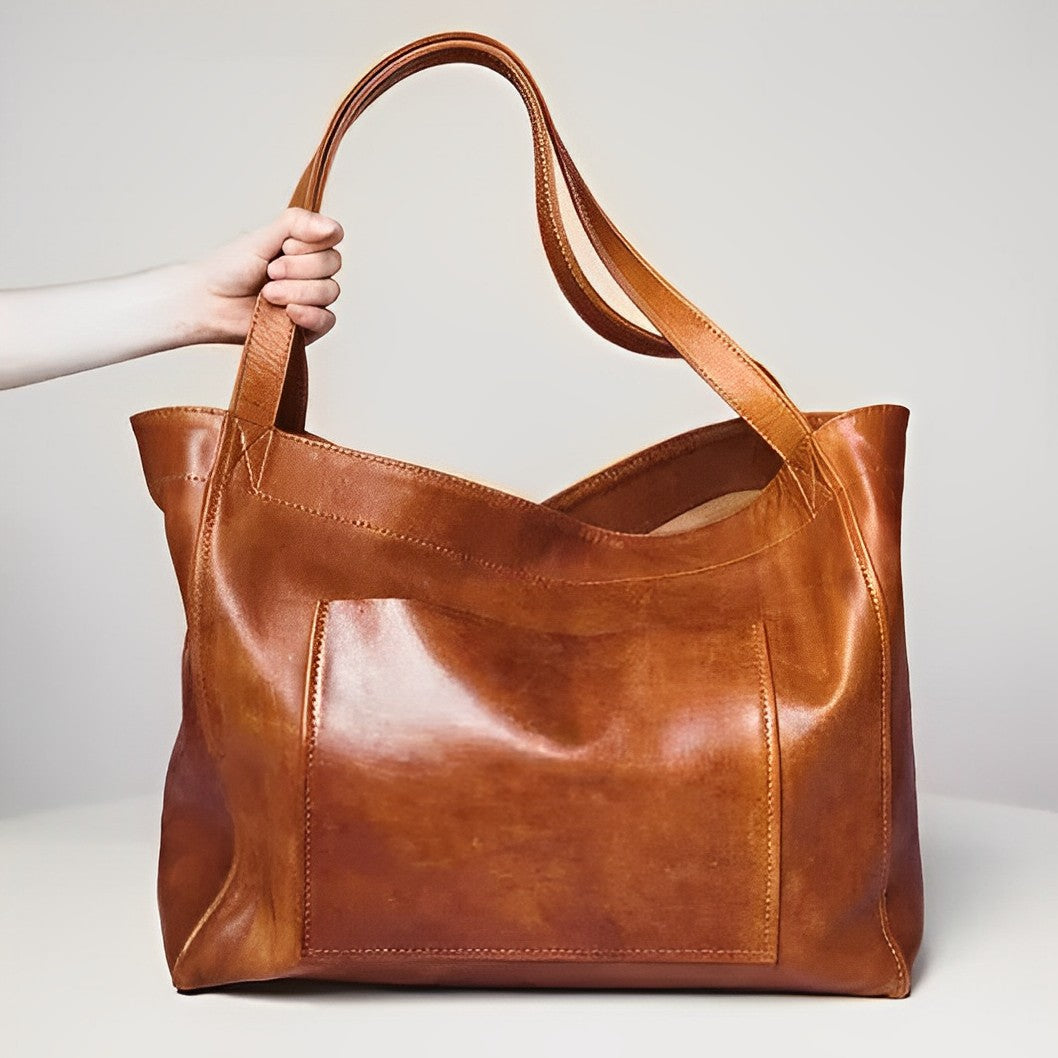Ava Handbag | Vintage Genuine Leather, Adjustable Shoulder Strap 0