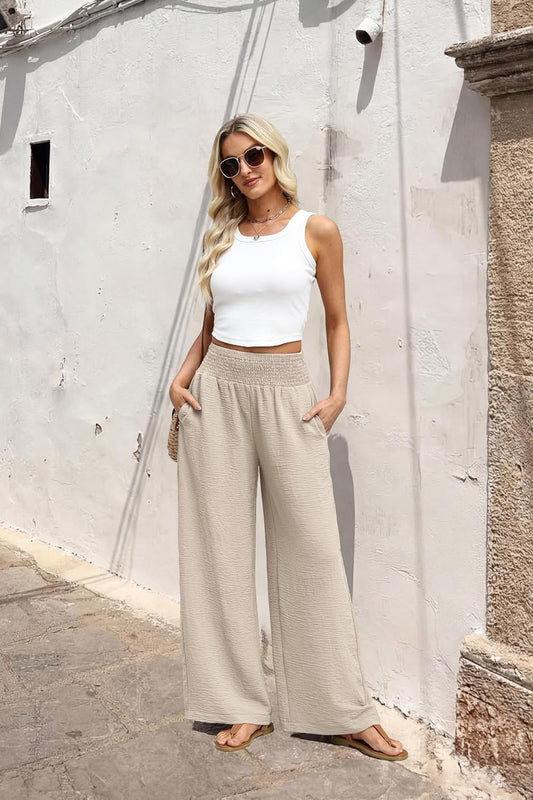 Berta Palazzo Pants | High Waisted, Wide Leg Trousers 0