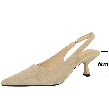 Brielle Pointed Toe Heels | Comfortable Kitten Heel, Open Back Design 4