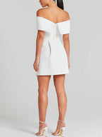Haziel Women's Skater Dress – Sleeveless Boat Neck Belted Cocktail Dress