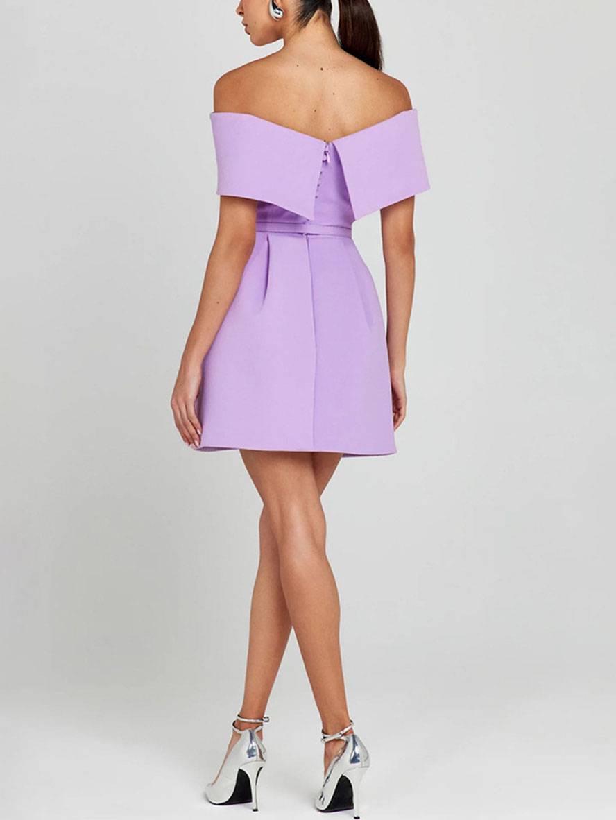 Haziel Women's Skater Dress – Sleeveless Boat Neck Belted Cocktail Dress