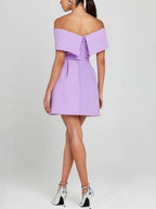 Haziel Women's Skater Dress – Sleeveless Boat Neck Belted Cocktail Dress