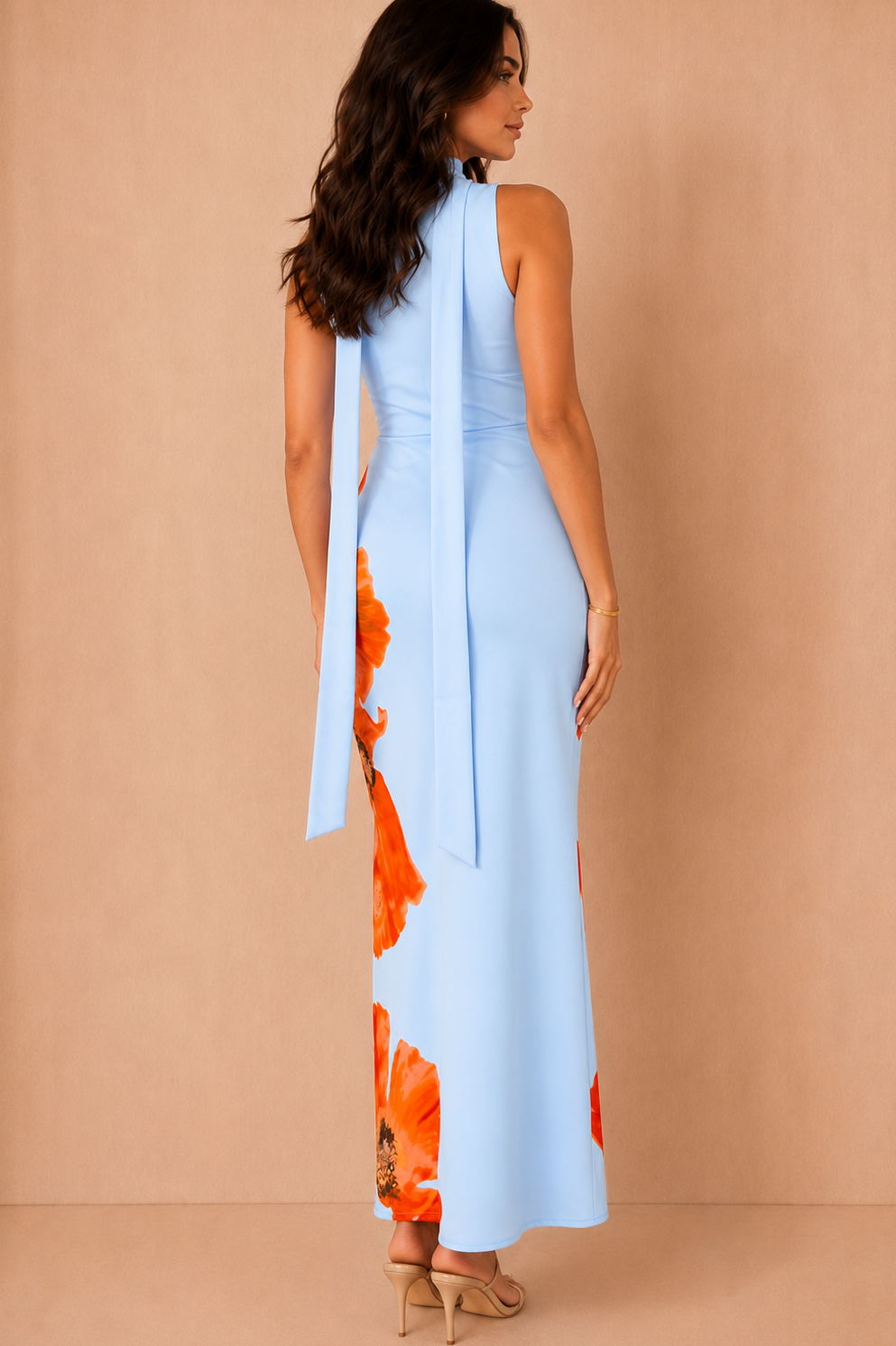 Celeste Floral Maxi Dress | Cowl Neck, Lightweight Polyester 3
