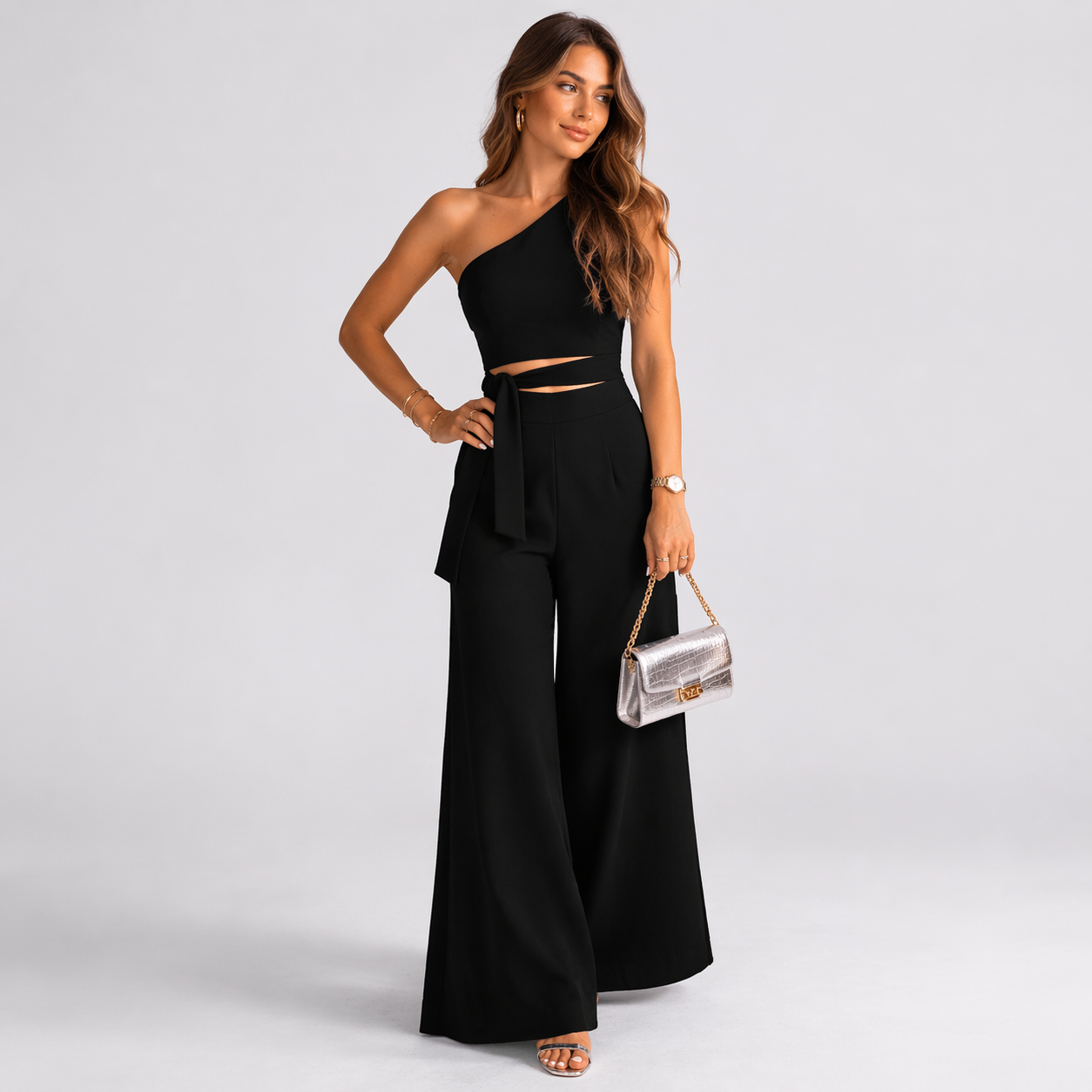 Chic One Shoulder Jumpsuit | Women's Elegant Jumpsuit 0