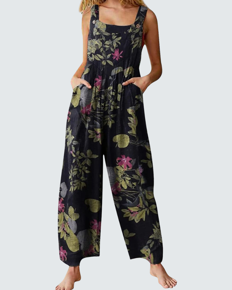 Chloé Bohemian Overalls | Floral Print Cotton-Linen Blend 1