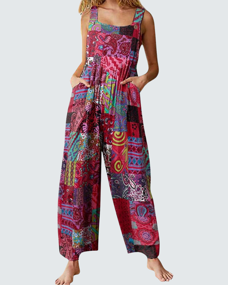 Chloé Bohemian Overalls | Floral Print Cotton-Linen Blend 2