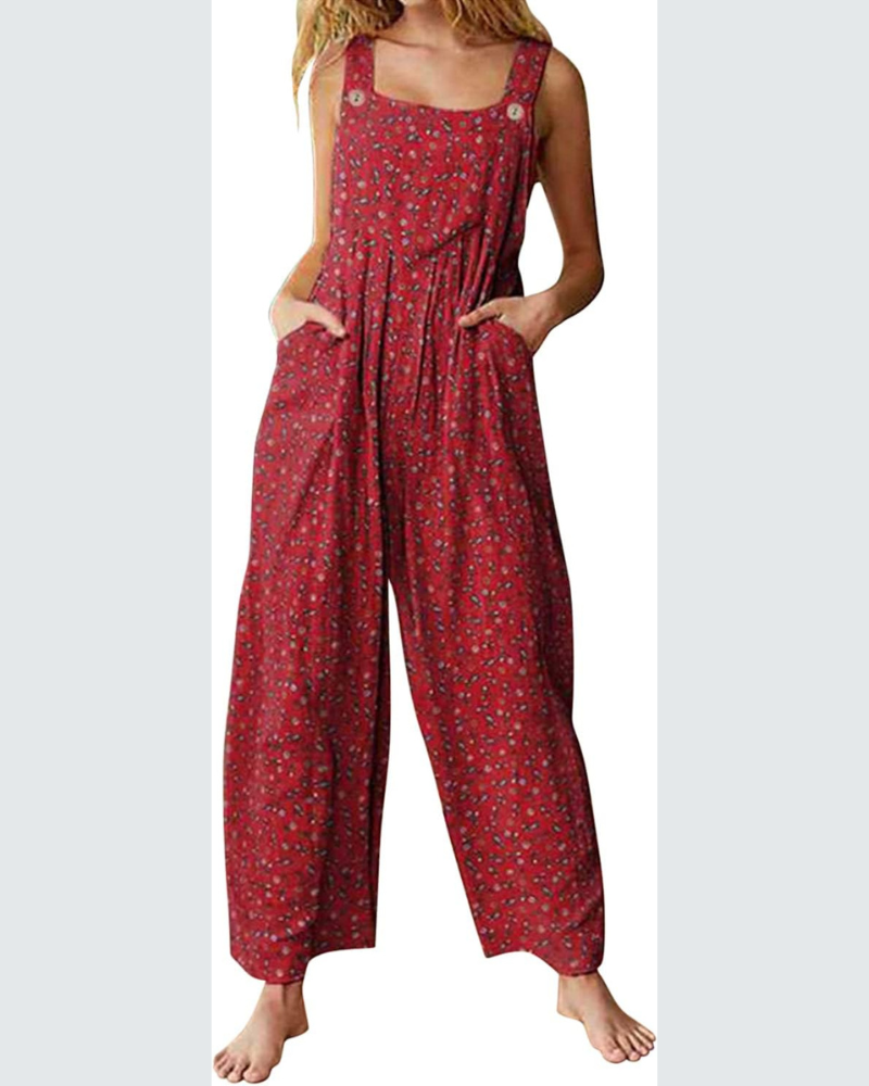 Chloé Bohemian Overalls | Floral Print Cotton-Linen Blend 3