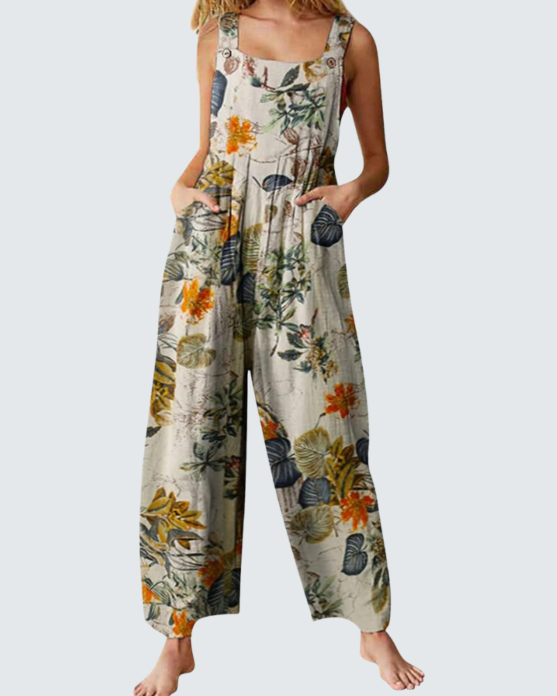 Chloé Bohemian Overalls | Floral Print Cotton-Linen Blend 5